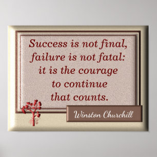 Failure Not Fatal - Churchill quote - Art print