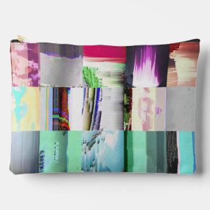 Failure to Load Dark Glitch Art Abstract Grid Accessory Pouch