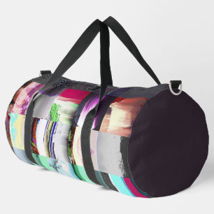 Failure to Load Dark Glitch Art Abstract Grid Duffle Bag