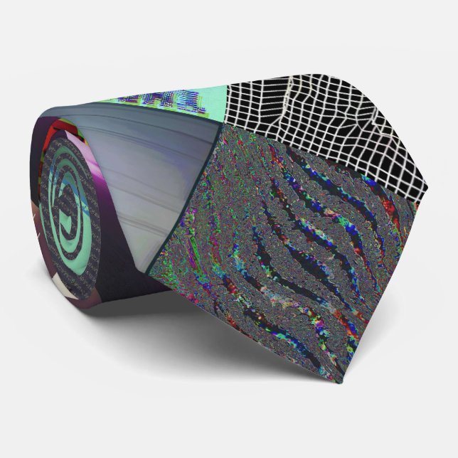 Failure to Load Dark Glitch Art Abstract Grid Tie (Rolled)