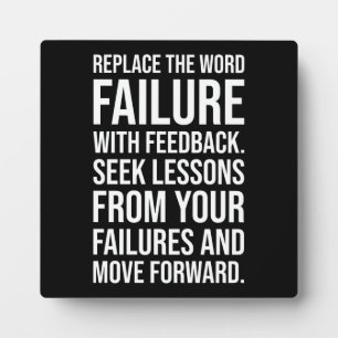 Failure vs Feedback - Gym, Hustle, Success Mindset Plaque