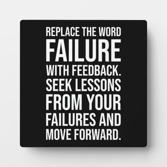 Failure vs Feedback - Gym, Hustle, Success Mindset Plaque (Front)