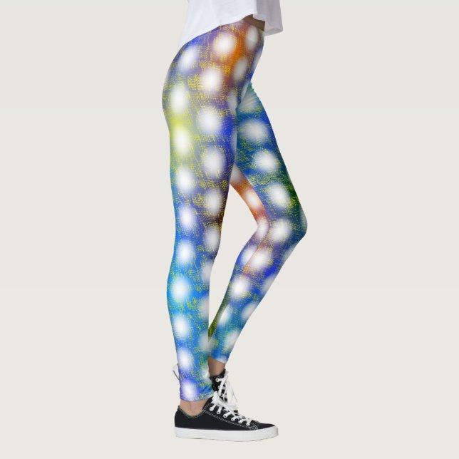 Faint border circles on coloured background  leggings (Right)