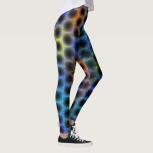 Faint border circles on coloured background leggings