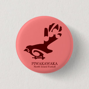 Faintail New Zealand Aotearoa Bird 3 Cm Round Badge