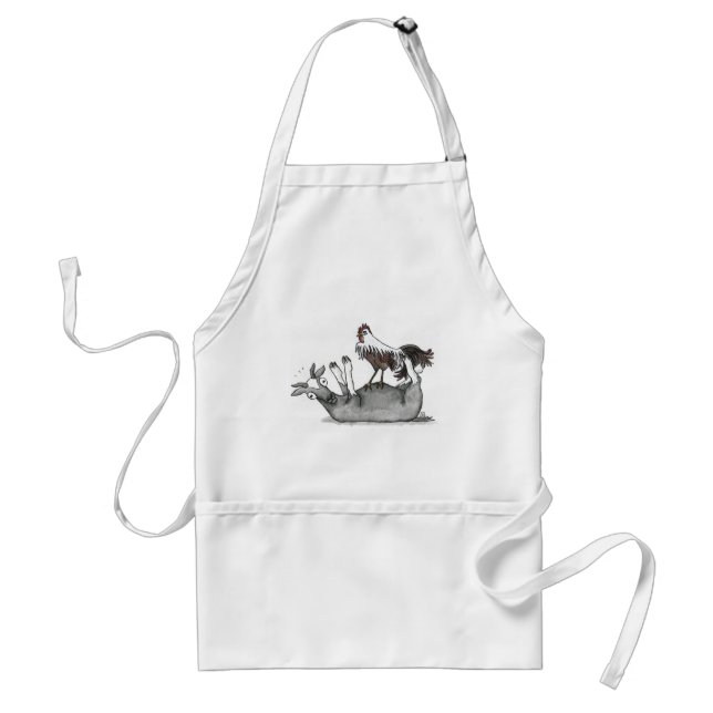Fainting Goat and Chicken Standard Apron (Front)