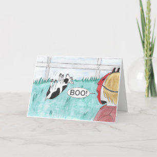 Fainting Goat Halloween Card