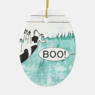 Fainting Goat Halloween Ceramic Tree Decoration
