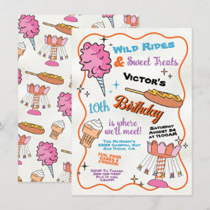 Fair Carnival Amusement park Circus Birthday Invitation