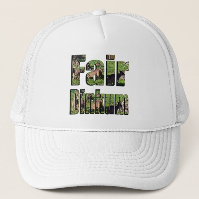 Fair Dinkum Aussie Slang Word With Kangaroos, Trucker Hat (Front)