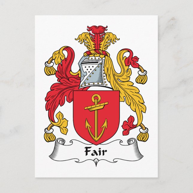Fair Family Crest Postcard (Front)