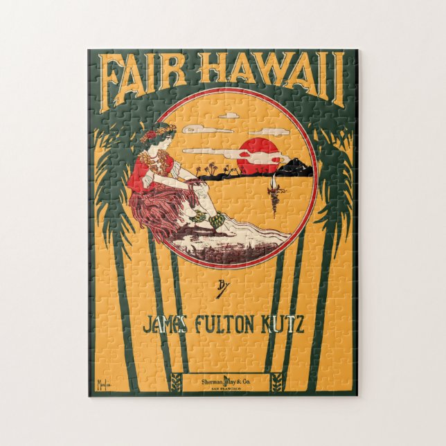 Fair Hawaii Vintage Sheet Music Cover Jigsaw Puzzle (Vertical)