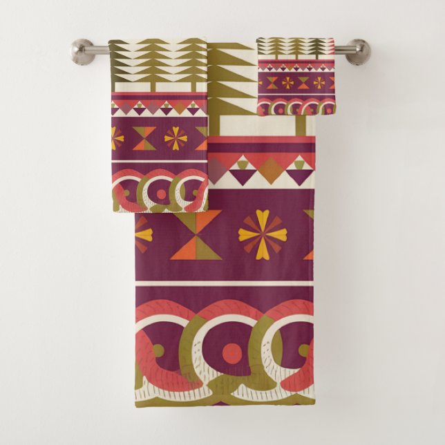 Fair isle Christmas 1 Bath Towel Set (Insitu)