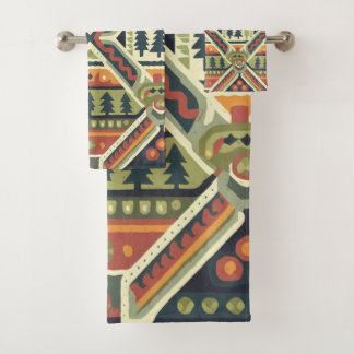 Fair isle Christmas 4 Bath Towel Set