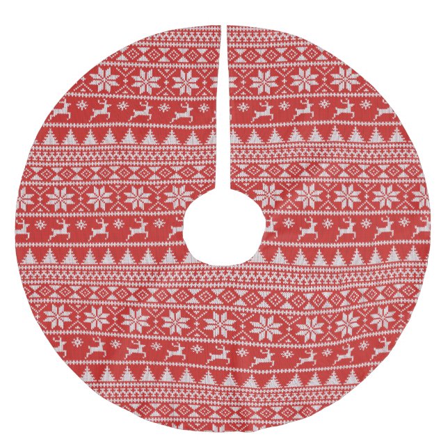 Fair Isle Christmas Brushed Polyester Tree Skirt (Front)