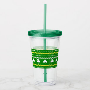 Fair Isle Clover Acrylic Tumbler