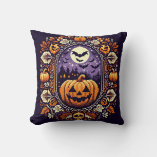 Fair Isle/Colorwork Vintage Halloween/fall Cushion
