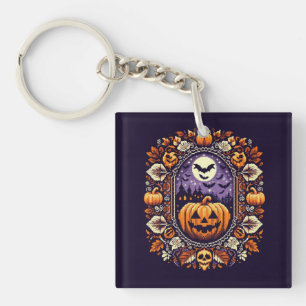 Fair Isle/Colorwork Vintage Halloween/fall Key Ring