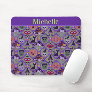 Fair Isle Cute Halloween Knitted Sweater Pattern Mouse Mat