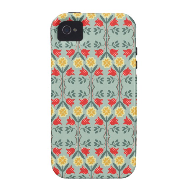 Fair isle fairisle floral pattern iPhone 4S case (Back)