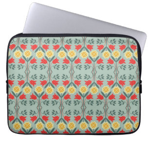 Fair isle fairisle floral retro hipster pattern laptop sleeve