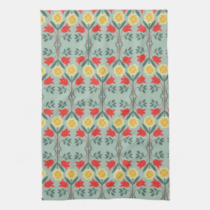 Fair isle fairisle floral retro hipster pattern tea towel