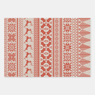 Fair Isle Knit Sweater Wrapping Paper Sheet