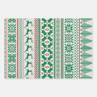Fair Isle Knit Sweater Wrapping Paper Sheet