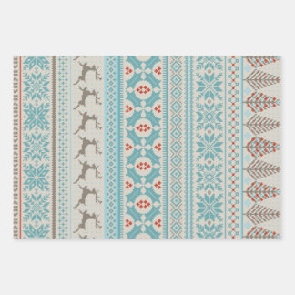 Fair Isle Knit Sweater Wrapping Paper Sheet