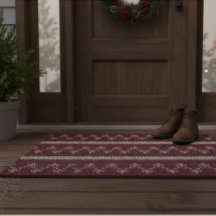 Fair Isle Knitted Pattern Burgundy