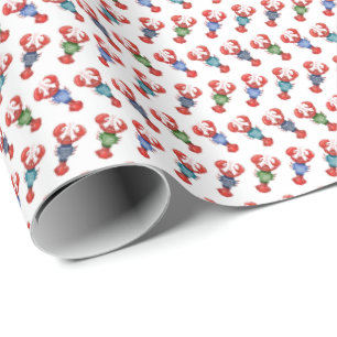 Fair Isle Lobsters Wrapping Paper