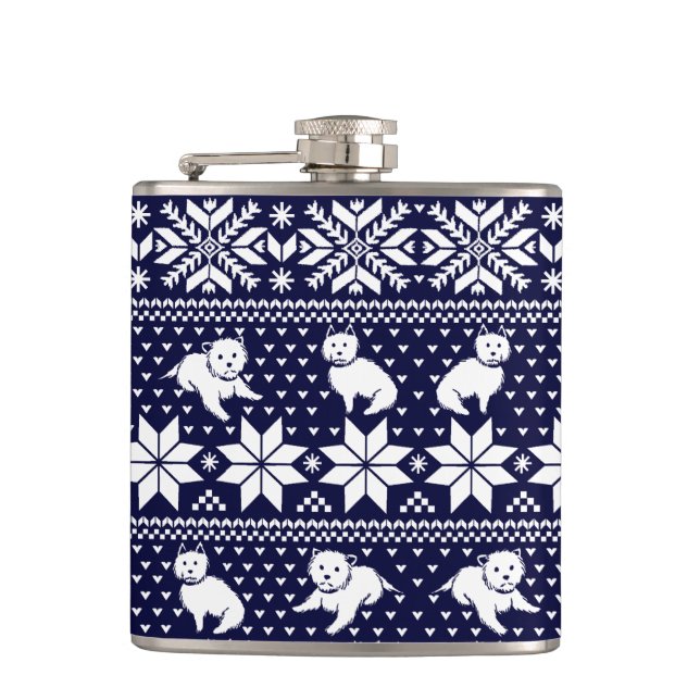 Fair Isle Westies Flask (Front)
