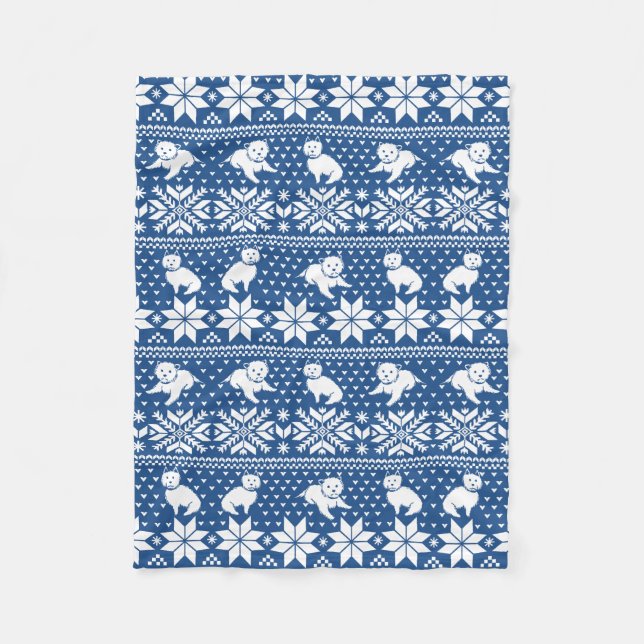 Fair Isle Westies Fleece Blanket (Front)