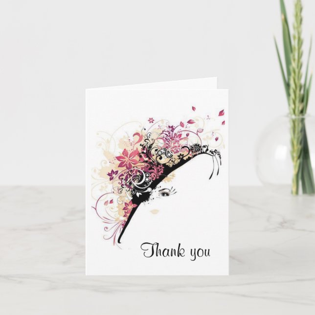 Fair Lady Birthday Bridal Shower Thank You Card (Front)