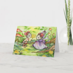 Fair Maiden - Cute Mediaeval Mouse Art Card