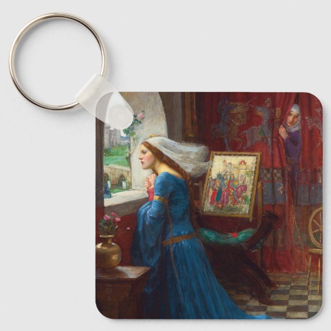 Fair Rosamund c. 1916 by John William Waterhouse Key Ring (Front)