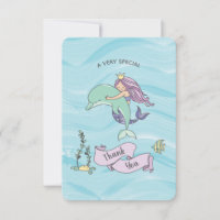 Fair Skin Purple Mermaid with Dolphin