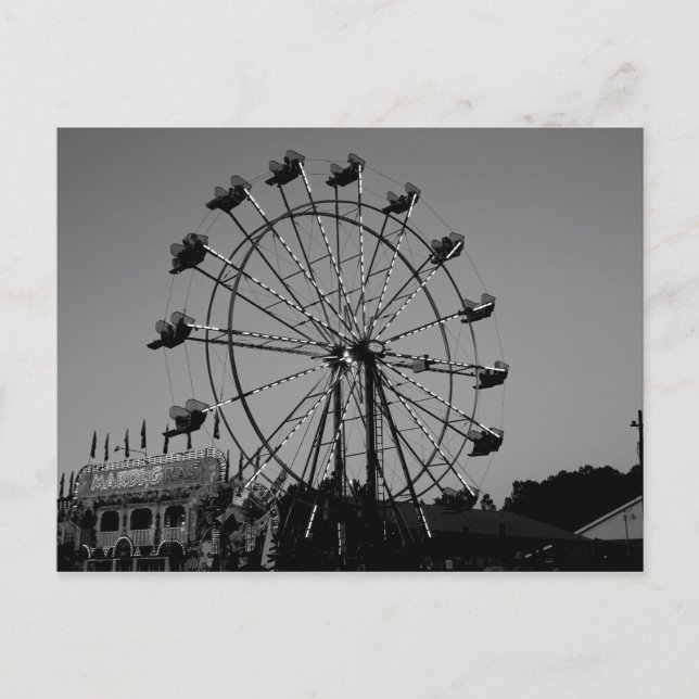 Fair Time Fun Riding The Ferris Wheel and Carnival Postcard (Front)