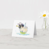Fair Winds pug good luck card