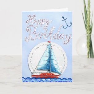 Fair Winds Sailboat Birthday Card