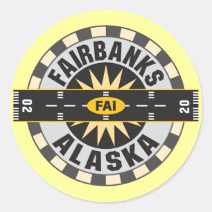 Fairbanks, AK FAI Airport Classic Round Sticker