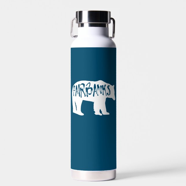 Fairbanks Alaska Bear Water Bottle (Front)