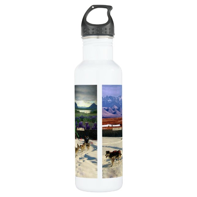 Fairbanks, Alaska Collage 710 Ml Water Bottle (Front)