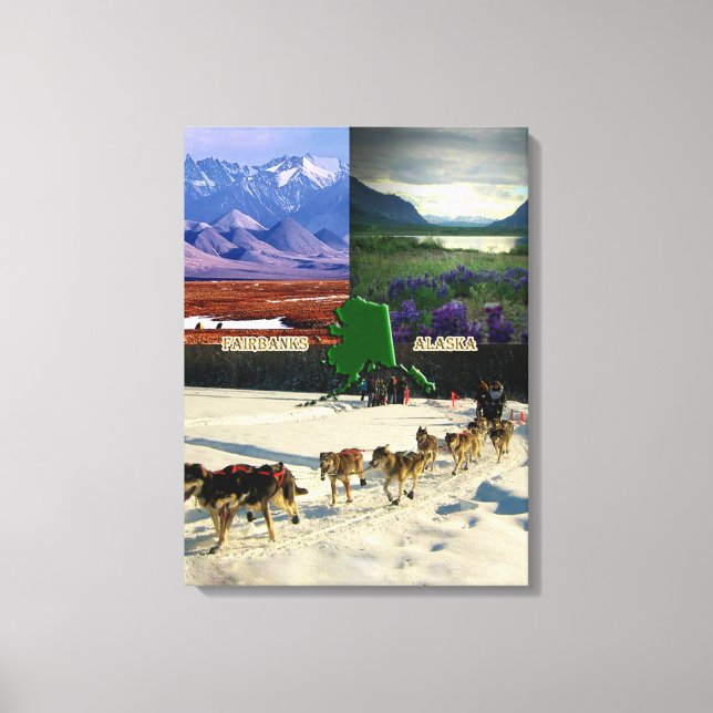 Fairbanks, Alaska Collage Canvas Print (Front)