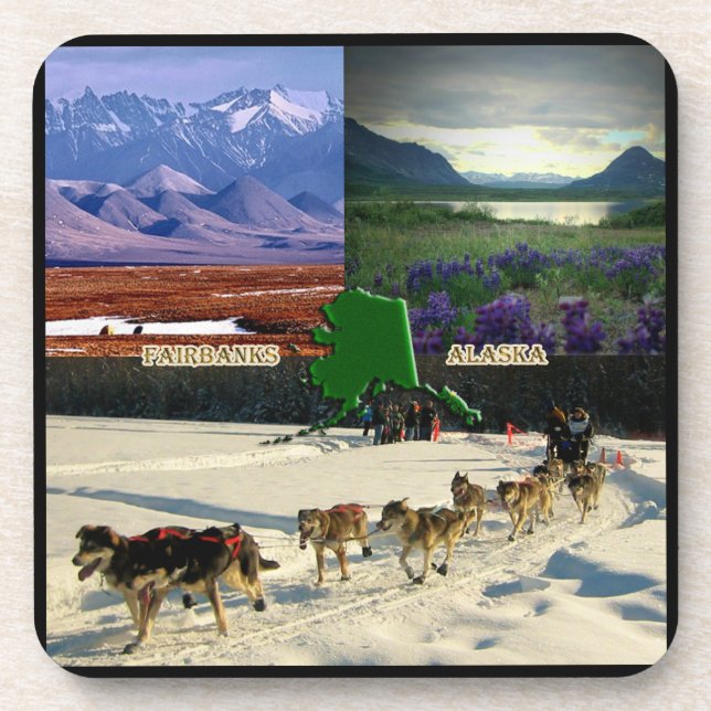Fairbanks, Alaska Collage Coaster (Front)