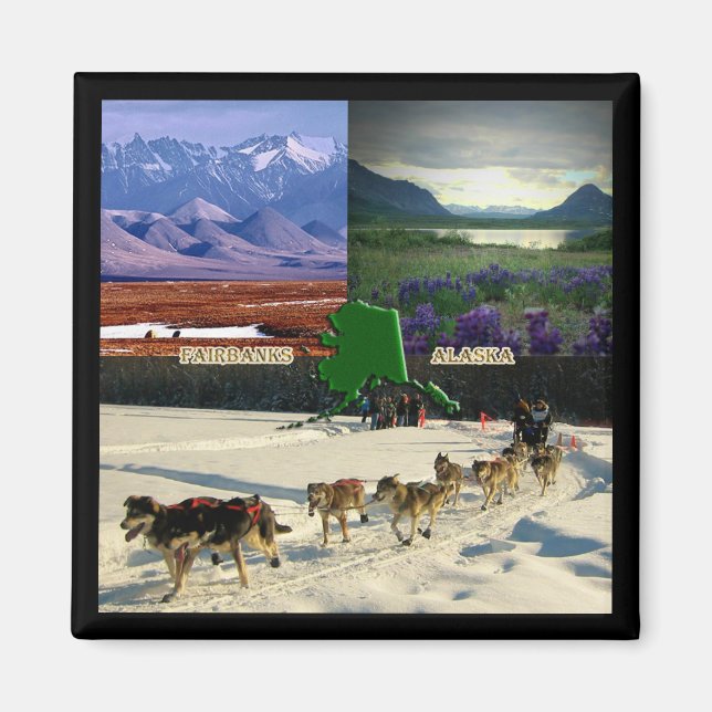 Fairbanks, Alaska Collage Magnet (Front)