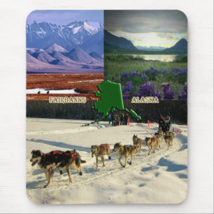 Fairbanks, Alaska Collage Mouse Mat