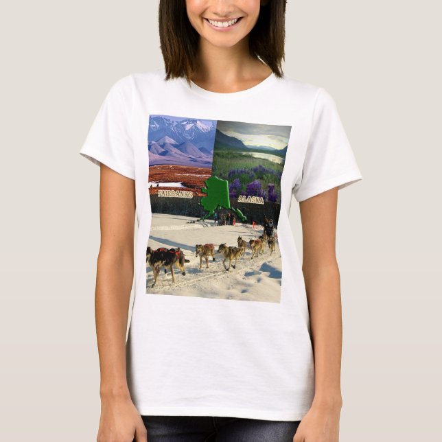 Fairbanks, Alaska Collage T-Shirt (Front)