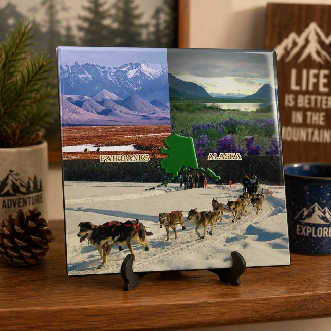 Fairbanks, Alaska Collage Tile (Fairbanks, Alaska Collage Ceramic Tile)