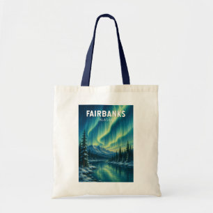 Fairbanks Alaska Illustration Travel Art Vintage Tote Bag